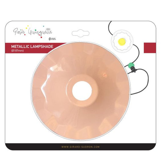 Abat-jour métallique rose Ø 187 mm avec anneau de fixation en caoutchouc