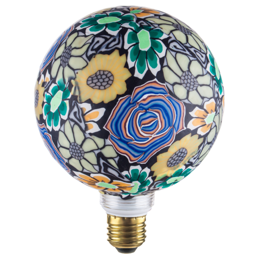 Globe G125 E27 Bleu/orange Bresilienne imprimé floral 4W 470lm 2700K dim