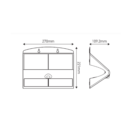 BUTTERFLY - Projecteur solaire LED noir détecteur présence IP65 4000K 6,8W 800lm