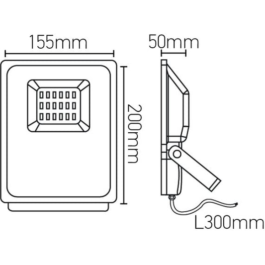 FS Isonoe - EcoWatts - Projecteur LED IP 65 143x48x182 20W 3000K 1600lm 120° noir