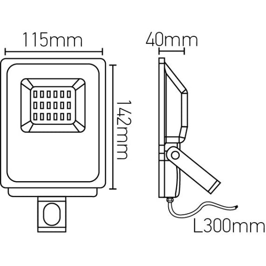 FS Isonoe - EcoWatts - Projecteur LED IP 65 115x41x138 10W 3000K 800lm 120° noir
