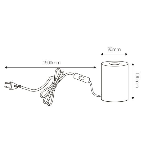 CONCRETE - Lampe à poser en béton cylindrique Douille E27