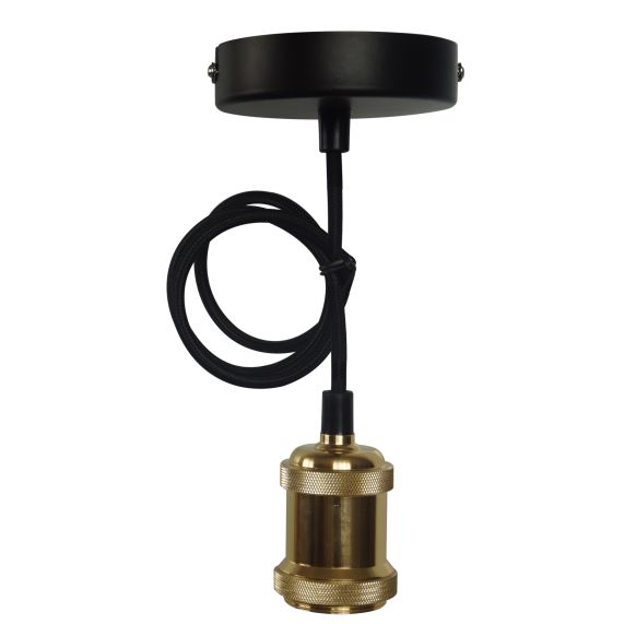 FS EcoWatts - Suspension E27 métal câb. text. L.100cm or