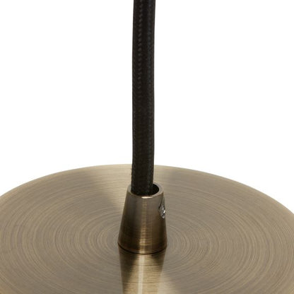 Suspension Douille E27 Filetée et Pavillon Métal Bronze + Câble Textile Noir 1 Mètre