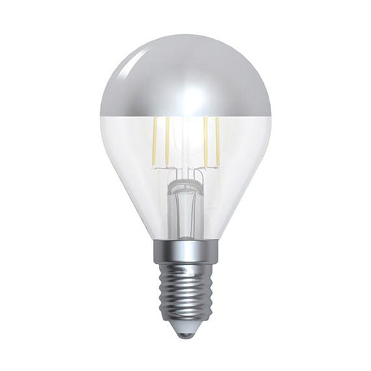 SPHÉRIQUE G45 FILAMENT LED CALOTTE ARGENTÉE 4W E14 2700K 350LM DIM.