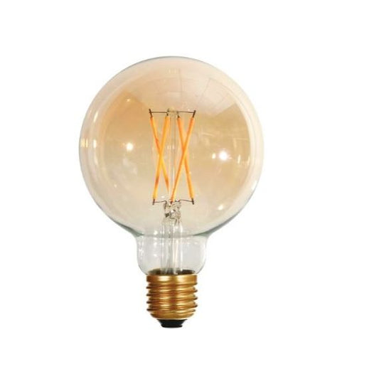 Globe G80 LED Filament Bulbs 6W E27 2500k 600lm Dimmable Ambré