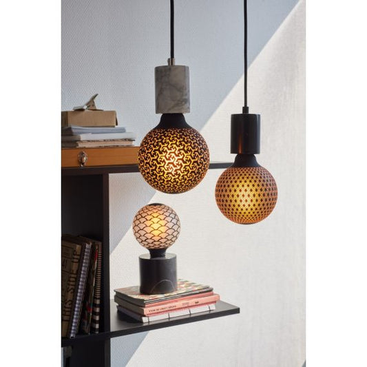 Globe G125 E27 Noire tatoo Graphique 6W 130lm 1800K dim