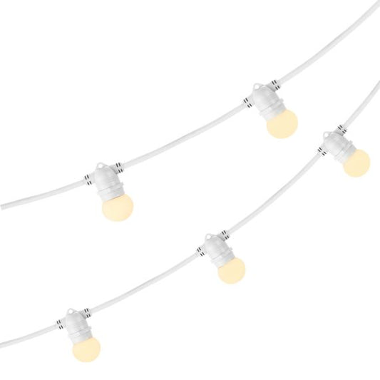 GUINGUETTE GUIRLANDE LUMINEUSE EXTERIEURE BLANCHE 5M DOUILLE E27 X 5