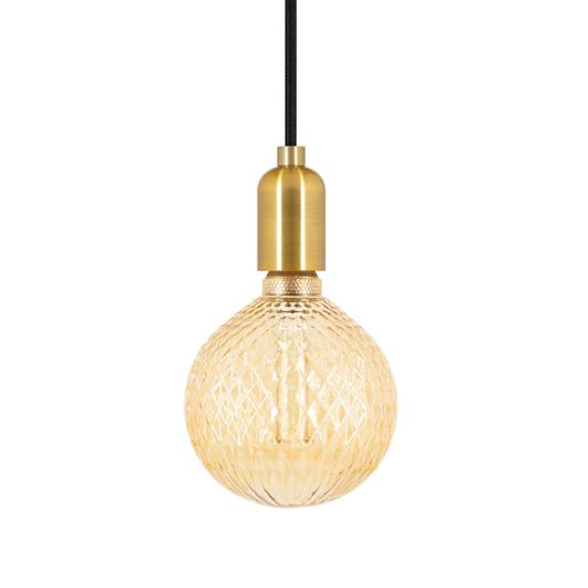 Ampoule Globe Strié G125 Ambré 3.5W 1800K 120lm dimmable