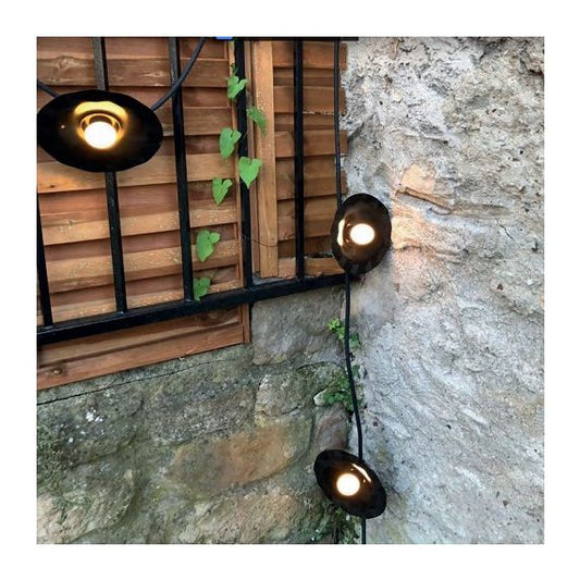 Abat-jour métallique noir Ø 187 mm avec anneau de fixation en caoutchouc